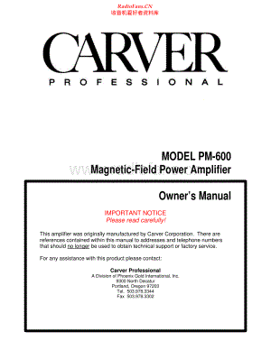 Carver-PM600-pwr-sch维修电路原理图.pdf
