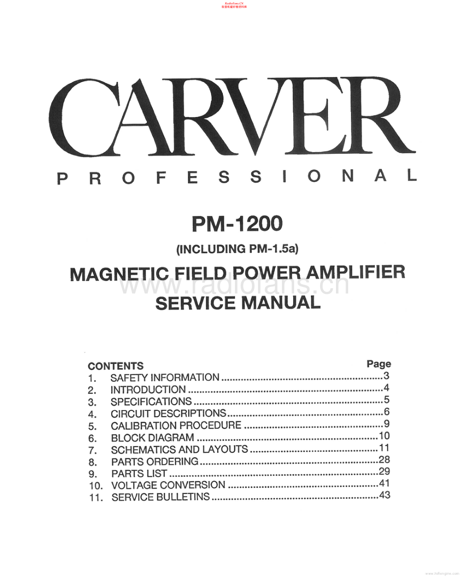 Carver-PM1200-pwr-sm维修电路原理图.pdf_第1页