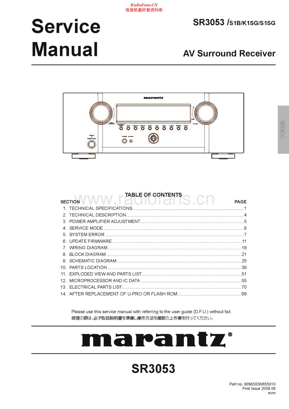 Marantz-SR3053-avr-sm 维修电路原理图.pdf_第1页