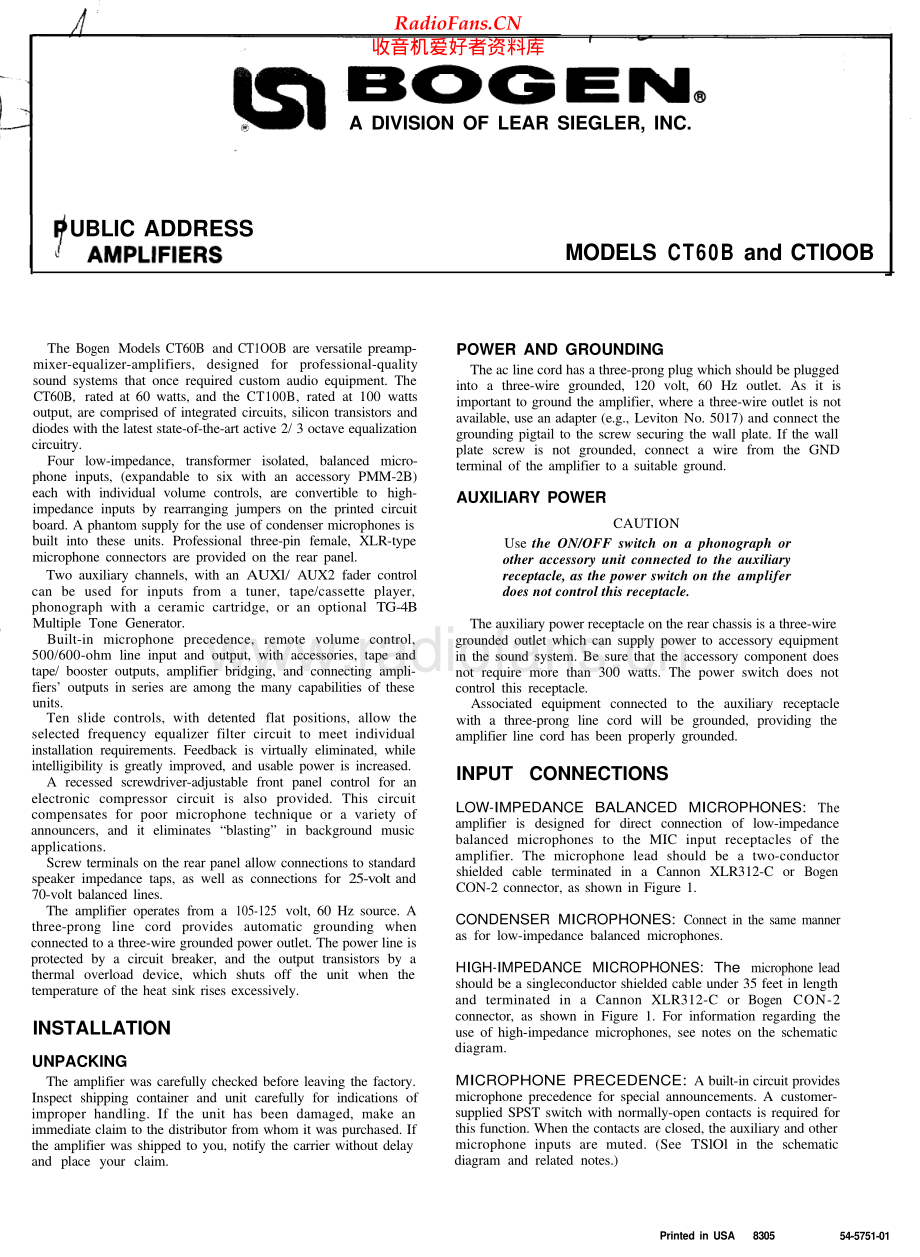 Bogen-CT60B-pa-sm维修电路原理图.pdf_第1页