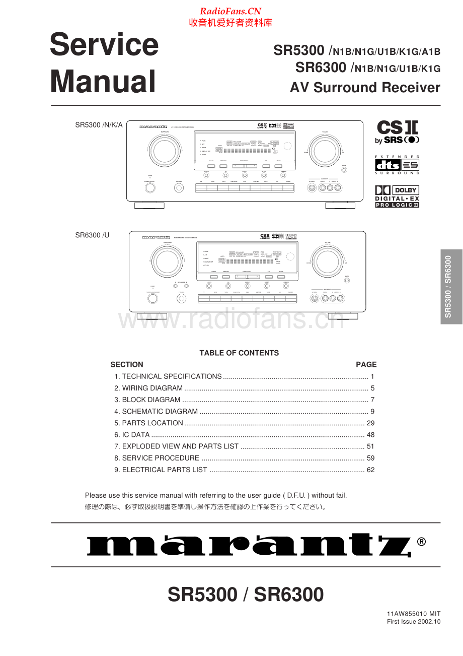 Marantz-SR5300-avr-sm 维修电路原理图.pdf_第1页