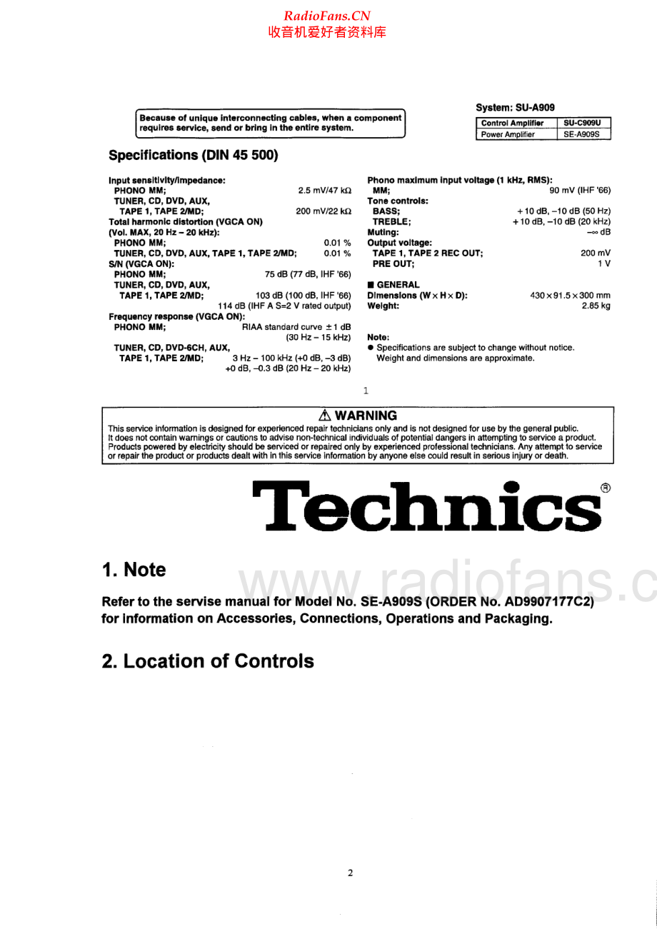 Technics-SUC909U-pre-sm2(1) 维修电路原理图.pdf_第2页