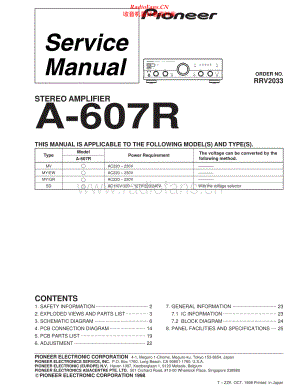 Pioneer-A607R-int-sm 维修电路原理图.pdf