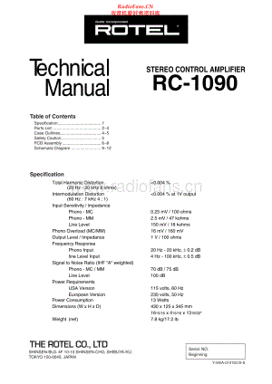 Rotel-RC1090-pre-sm 维修电路原理图.pdf