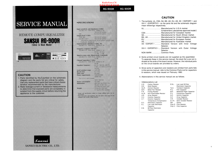 Sansui-RG900R-eq-sm 维修电路原理图.pdf_第1页