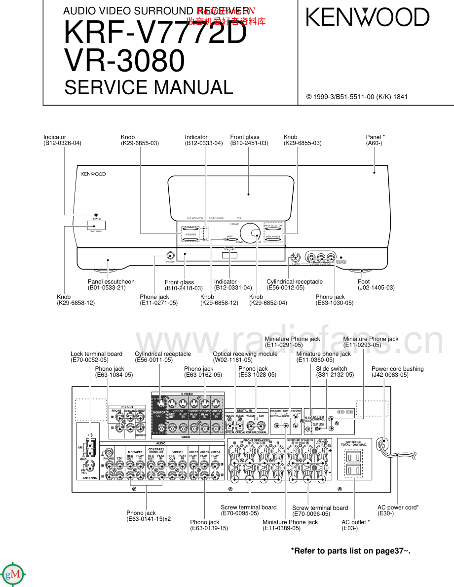 Kenwood-KRFVR3080-avr-sm 维修电路原理图.pdf_第1页