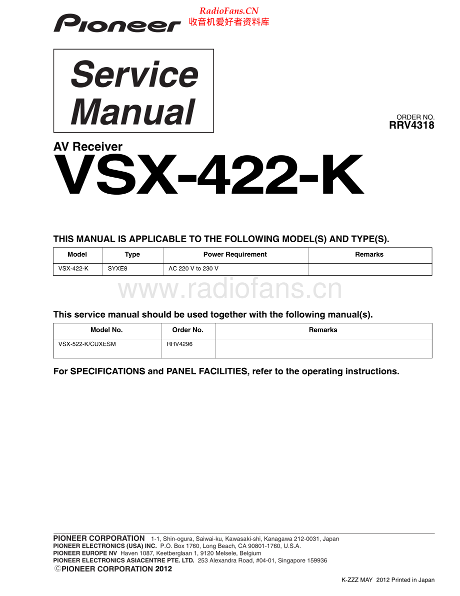 Pioneer-VSX422K-avr-sm 维修电路原理图.pdf_第1页