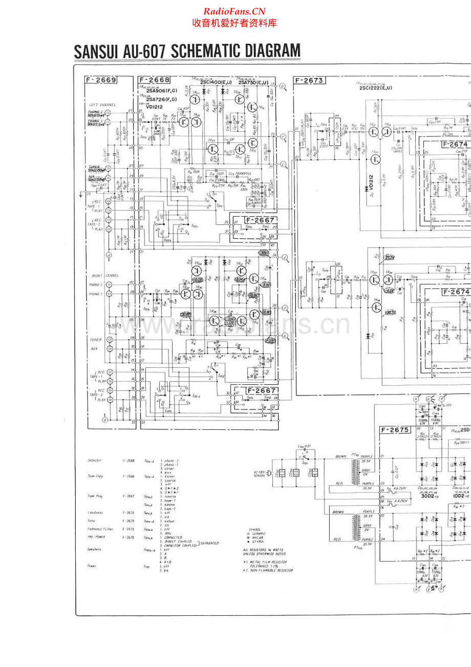Sansui-AUD607-int-sch 维修电路原理图.pdf_第1页