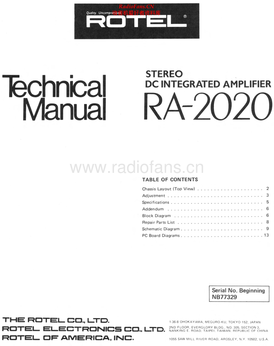 Rotel-RA2020-int-sm 维修电路原理图.pdf_第1页