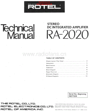 Rotel-RA2020-int-sm 维修电路原理图.pdf