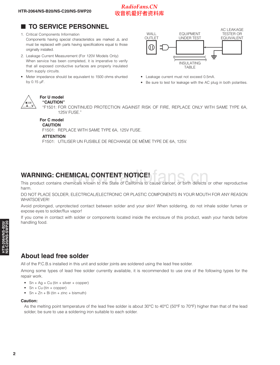 Yamaha-HTR2064-hts-sm 维修电路原理图.pdf_第2页