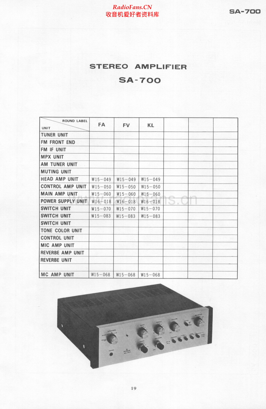 Pioneer-SA700-int-sch 维修电路原理图.pdf_第1页
