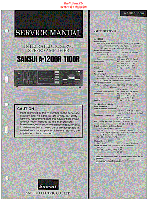 Sansui-A1200R-int-sm 维修电路原理图.pdf