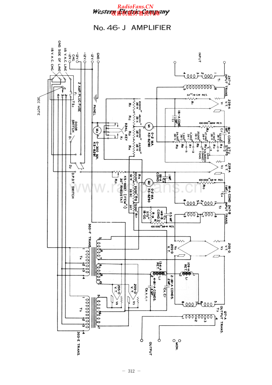 WesternElectric-46J-amp-sch 维修电路原理图.pdf_第1页