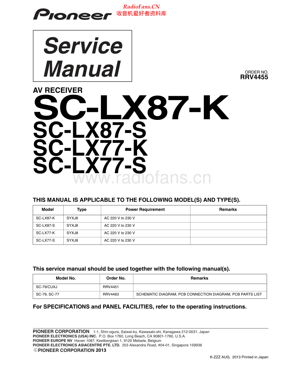 Pioneer-SCLX87-avr-sup 维修电路原理图.pdf_第1页