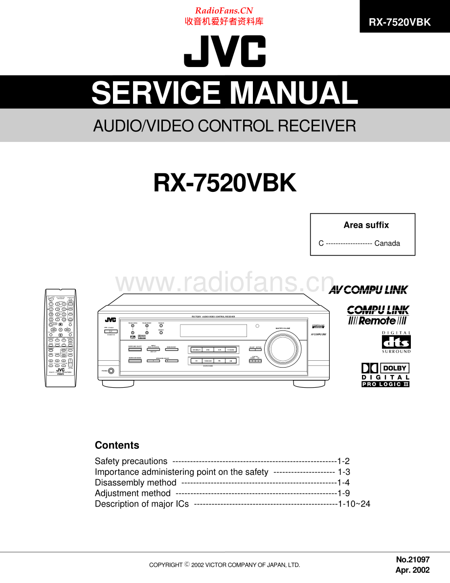 JVC-RX7520VBK-avr-sm 维修电路原理图.pdf_第1页