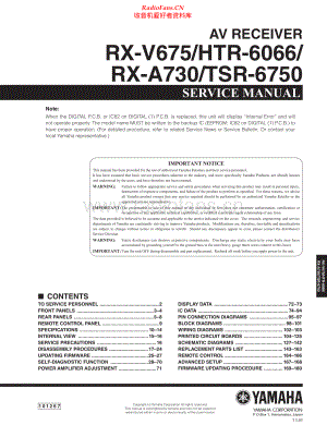 Yamaha-HTR6066-avr-sm 维修电路原理图.pdf