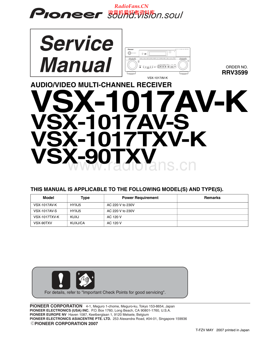 Pioneer-VSX1017TXVK-avr-sm 维修电路原理图.pdf_第1页