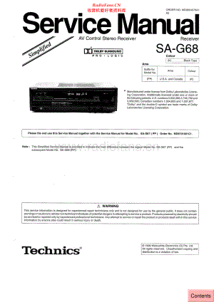 Technics-SAG68-avr-sm 维修电路原理图.pdf