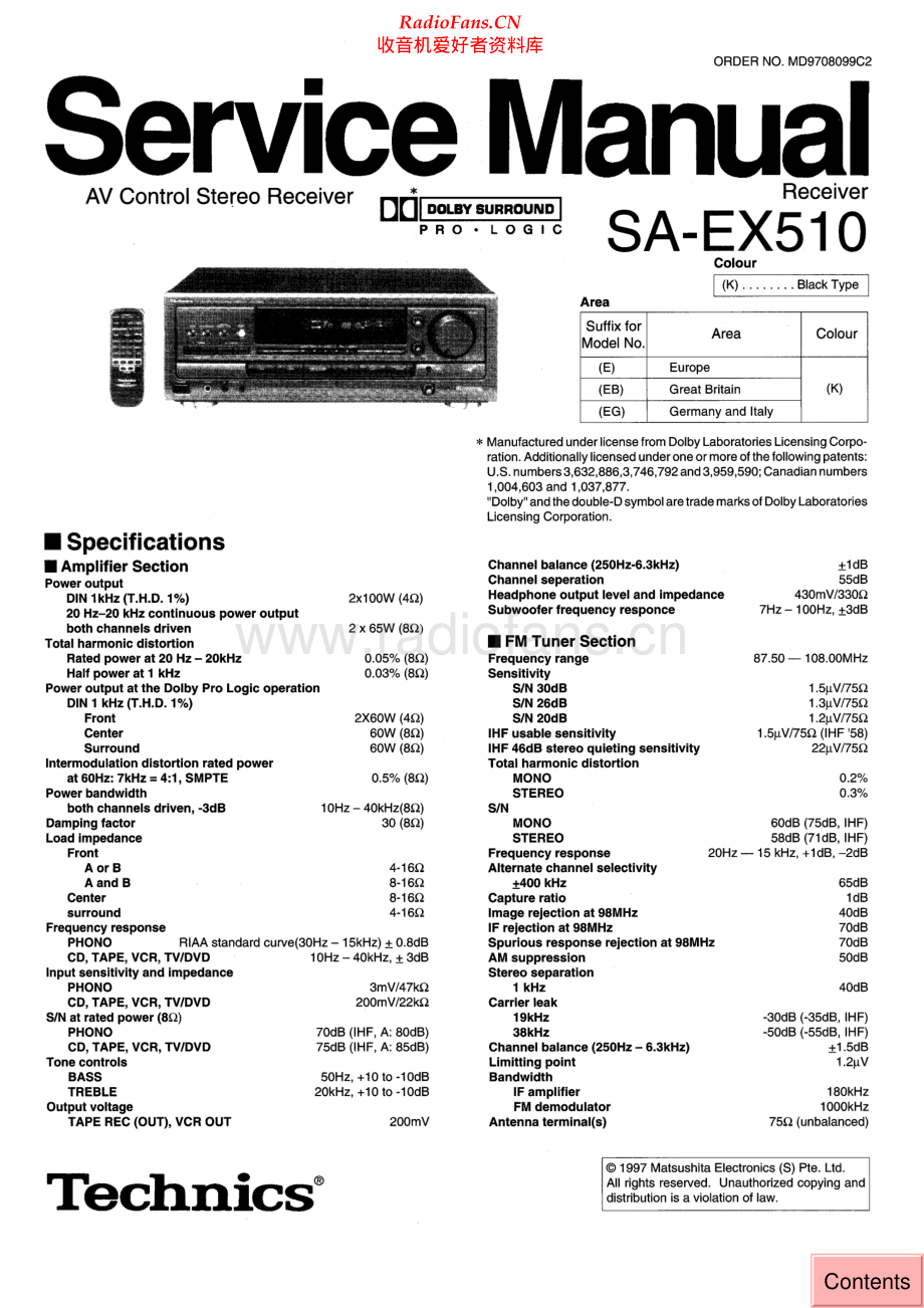 Technics-SAEX510-avr-sm 维修电路原理图.pdf_第1页