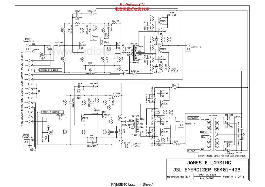 JBL-SE401-pwr-sch 维修电路原理图.pdf_第1页