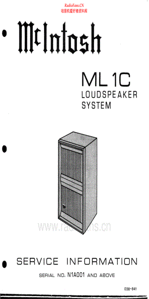 McIntosh-ML1C-spk-sm 维修电路原理图.pdf