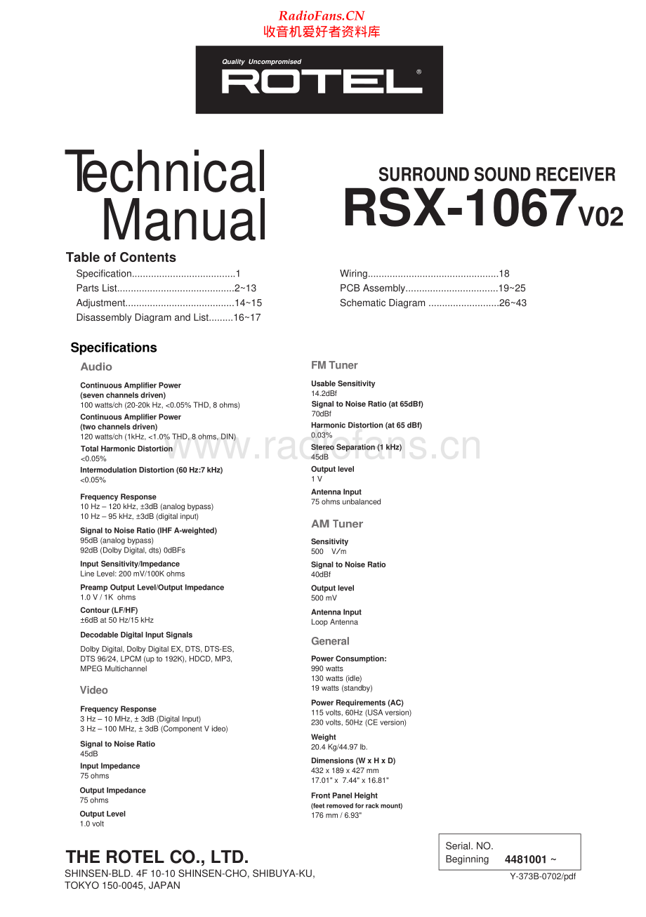 Rotel-RSX1067_v02-ssr-sm 维修电路原理图.pdf_第1页
