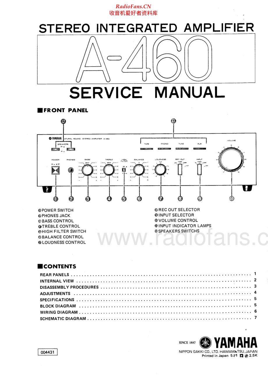 Yamaha-A460-int-sm(1) 维修电路原理图.pdf_第1页