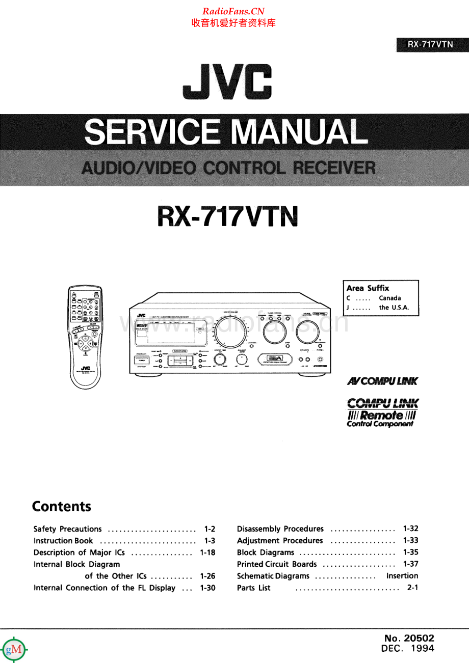 JVC-RX717VTN-avr-sm 维修电路原理图.pdf_第1页