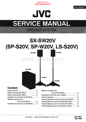 JVC-SXSW20W-spk-sm 维修电路原理图.pdf