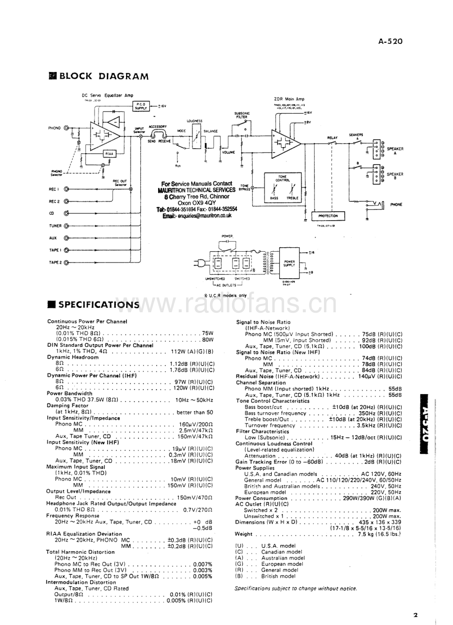 Yamaha-A520-int-sm(1) 维修电路原理图.pdf_第3页