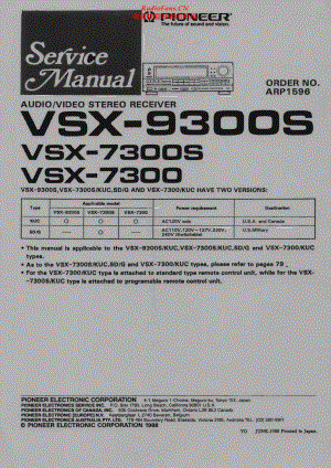 Pioneer-VSX9300S-avr-sm 维修电路原理图.pdf