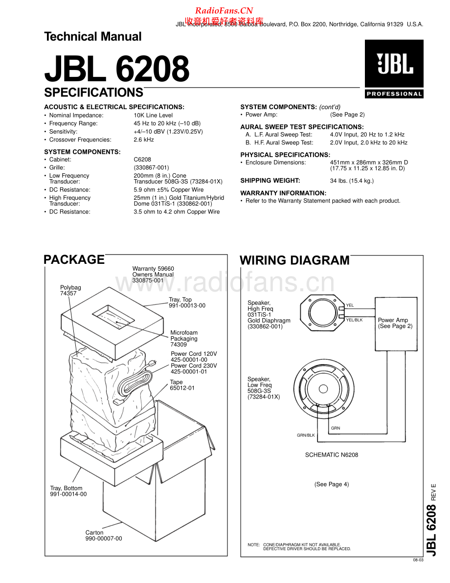 JBL-6208-pwr-sch 维修电路原理图.pdf_第1页