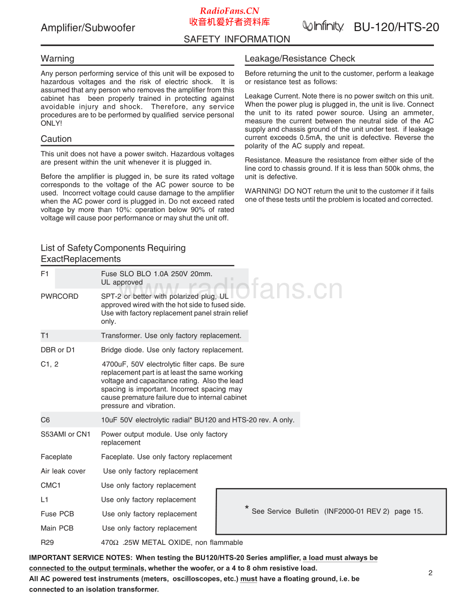 Infinity-HTS20revJ-sub-sm 维修电路原理图.pdf_第2页