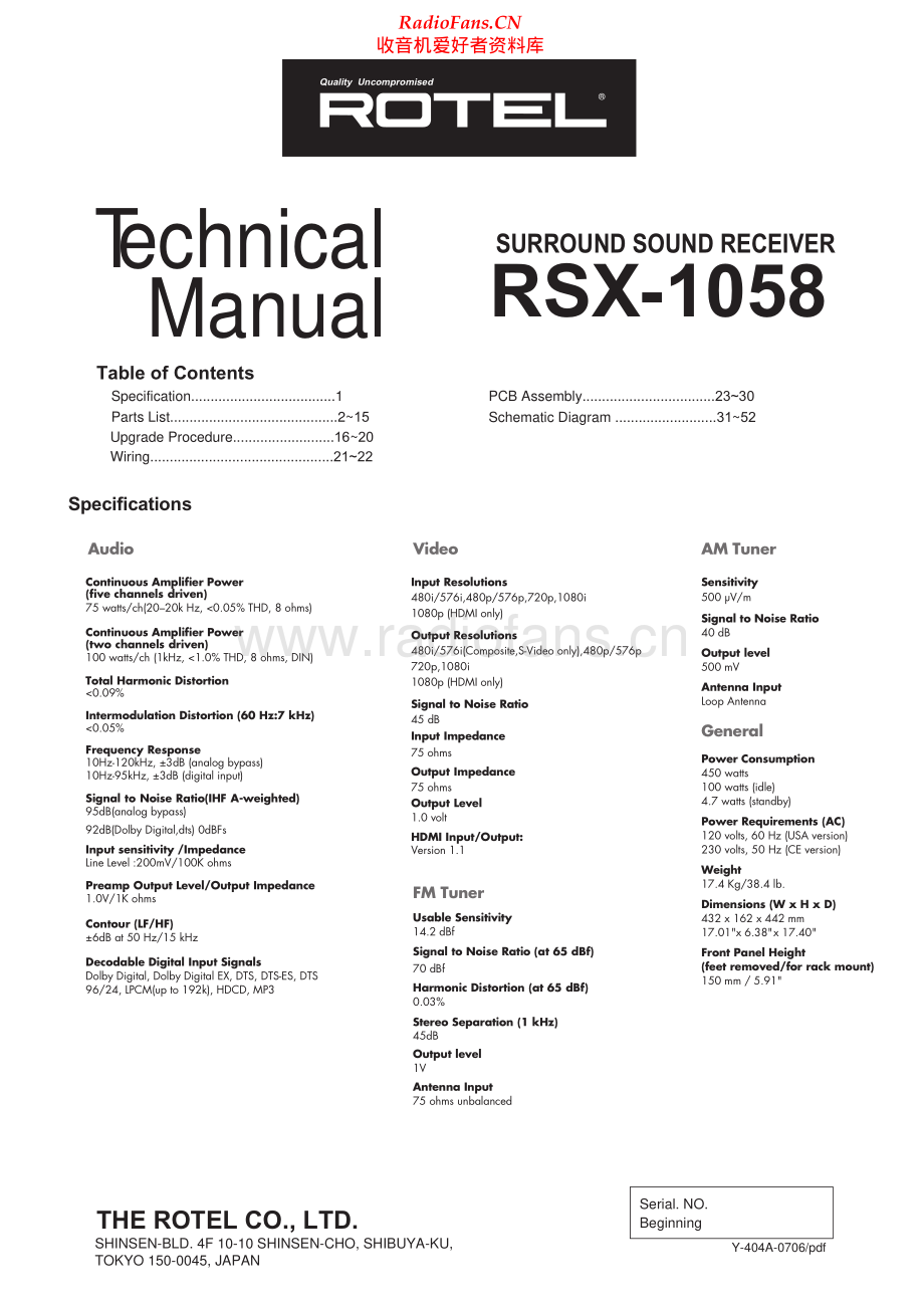 Rotel-RSX1058-ssr-sm 维修电路原理图.pdf_第1页