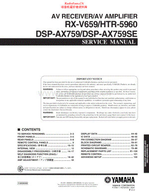 Yamaha-DSPAX759-avr-sm 维修电路原理图.pdf