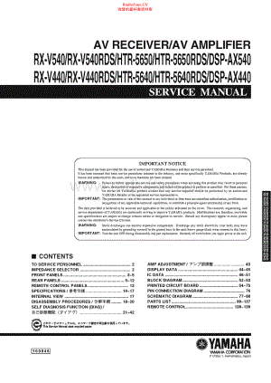 Yamaha-DSPAX440-avr-sm 维修电路原理图.pdf