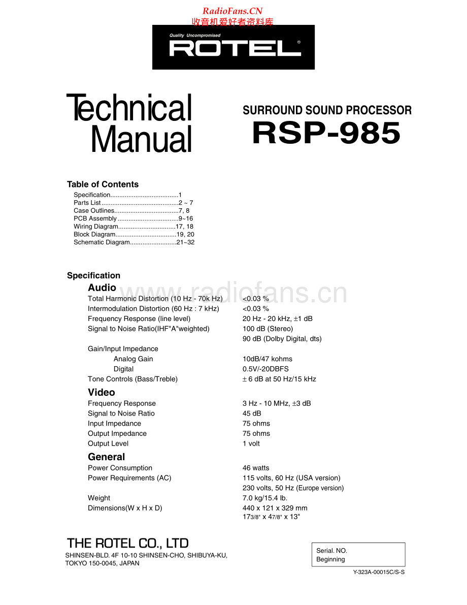 Rotel-RSP985-ssp-sm 维修电路原理图.pdf_第1页