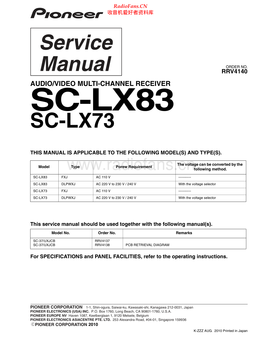 Pioneer-SCLX73-avr-sup2 维修电路原理图.pdf_第1页