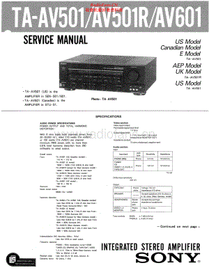 Sony-TAAV501-int-sm 维修电路原理图.pdf