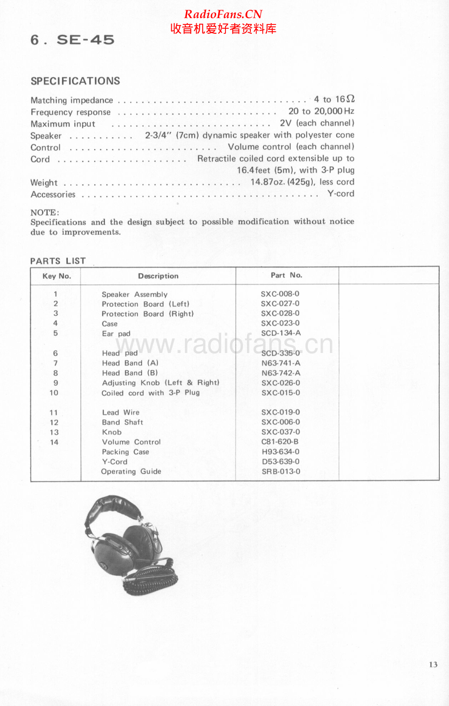 Pioneer-SE45-hp-sm 维修电路原理图.pdf_第1页