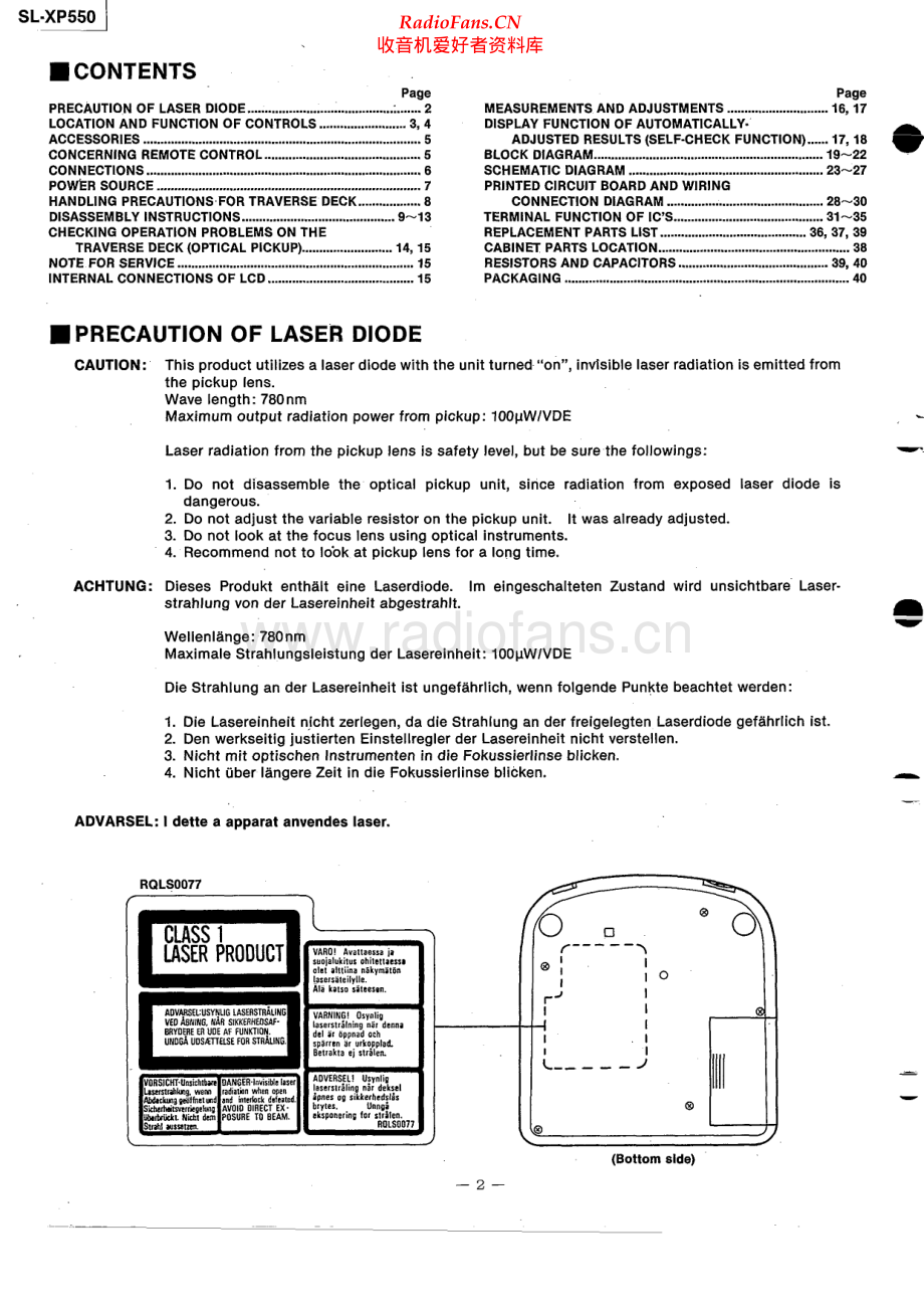 Technics-SLXP550-dm-sm(1) 维修电路原理图.pdf_第2页