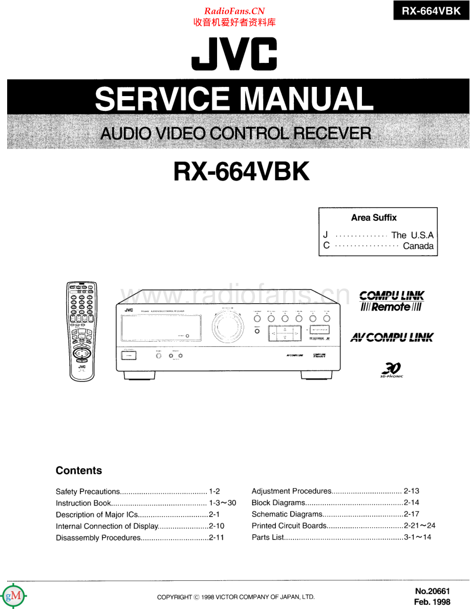 JVC-RX664VBK-avr-sm 维修电路原理图.pdf_第1页