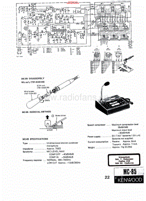 Kenwood-MC85-mic-sch 维修电路原理图.pdf