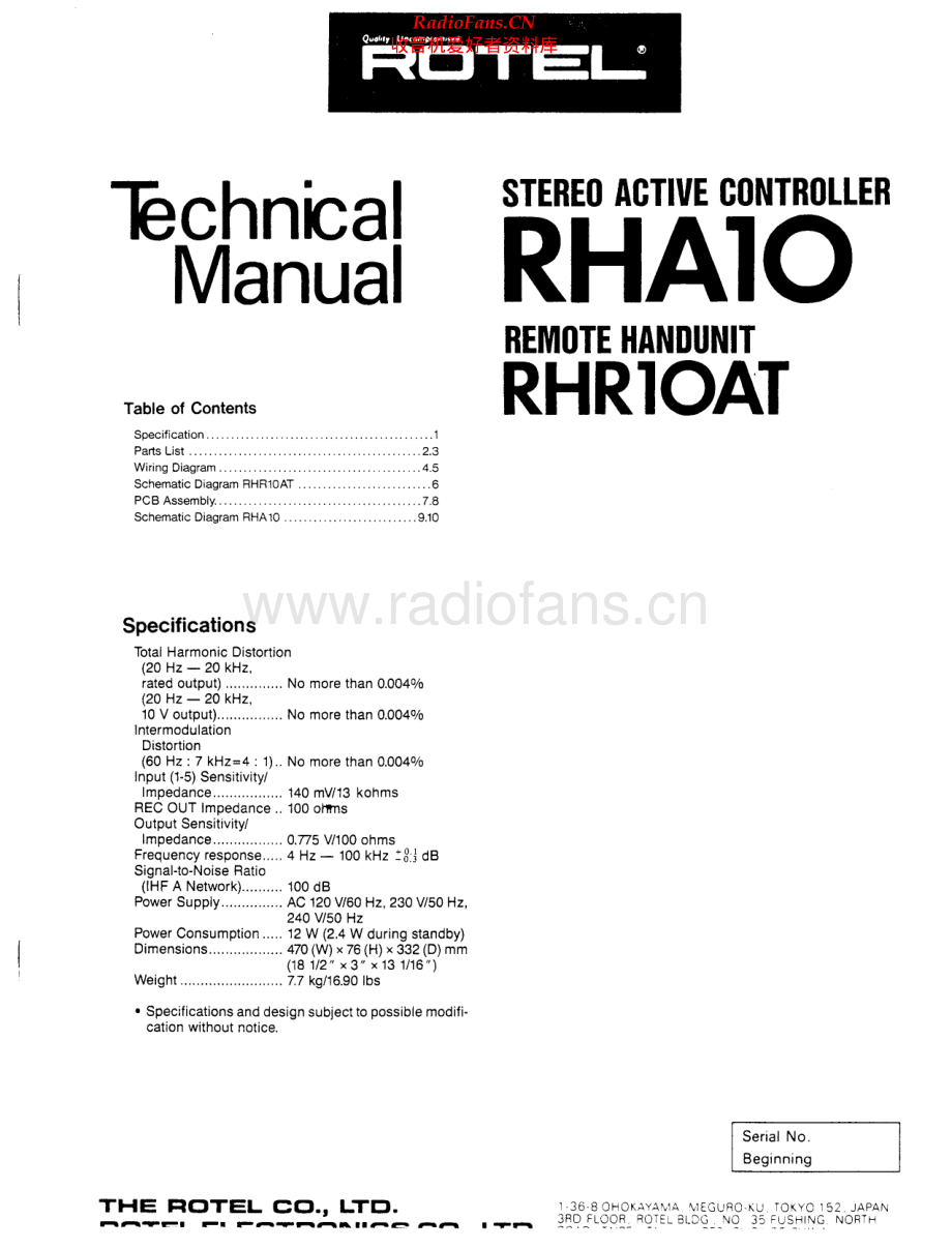 Rotel-RHA10-sac-sm 维修电路原理图.pdf_第1页