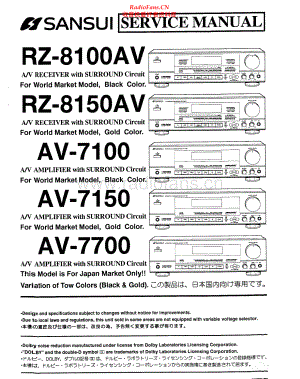 Sansui-RZ8100AV-avr-sm 维修电路原理图.pdf