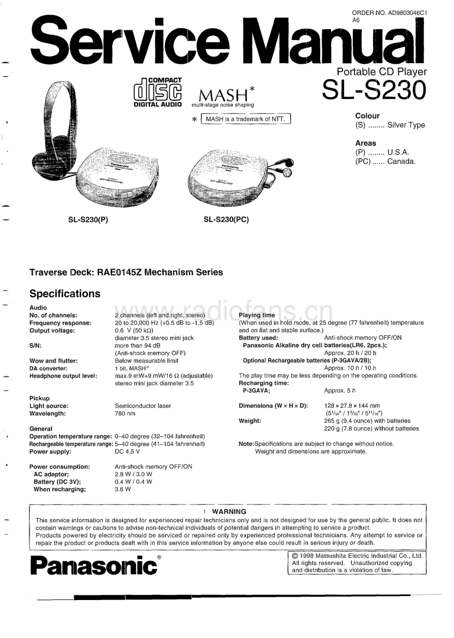 Technics-SLS230-dm-sm(1) 维修电路原理图.pdf_第3页