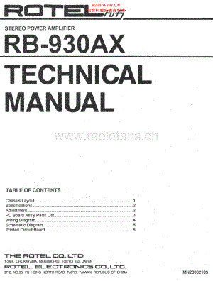 Rotel-RB930AX-pwr-sm 维修电路原理图.pdf