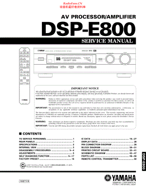 Yamaha-DSPE800-avr-sm 维修电路原理图.pdf