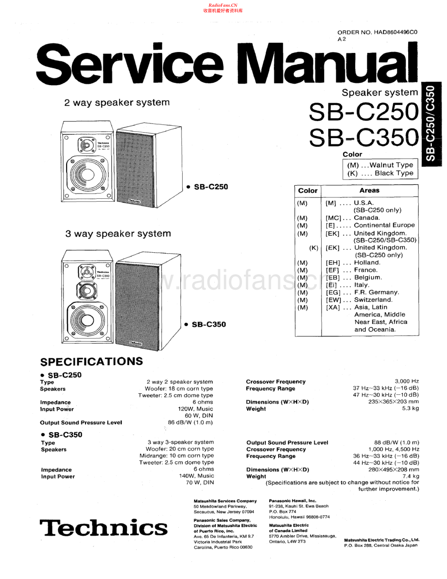 Technics-SBC250-spk-sm 维修电路原理图.pdf_第1页